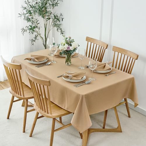maxmill Cloth Napkins 20 x 20 Inch Weaved Texture Pattern Soft Comfortable and Luxury Serviette for Restaurant Family Dinners Weddings Parties and Banquets Set of 4 Pieces, Beige - color: Beige, size: 20" x 20" (Set of 4)