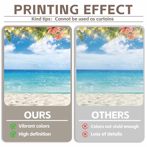 10x8ft Fabric Summer Hawaiian Beach Photography Backdrop Tropical Flower Palm Leaves Surfboard Background Aloha Luau Decorations Photo Banner - size: 10'x8'