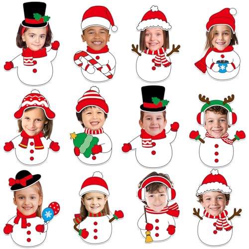 60pcs Christmas Theme Cutouts Snowman Bulletin Board Decorations Xmas Snowman Paper Cut-Outs Classroom Decor for Xmas Classroom DIY Craft Photo Wall Door Christmas Winter Party Supplies - style: Snowman