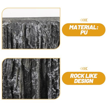 FOMIYES Reptile Tank Background 3D Stalactite Decorative Panel 17.7X11.8X1.6 Inch Pu Foam Aquarium Backdrop for Fish Turtle Habitat Vertical Rock Design