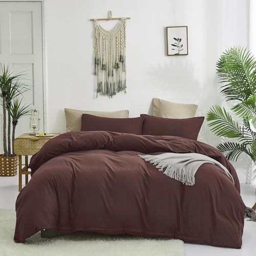 KAREVER Brick Red Comforter Set Twin Clay Color Bedding Set Women 3 Pieces Brown Marsala Color Blanket Set Twin Dark Red Comforter Set - color: Brick Red, size: Twin/Twin XL