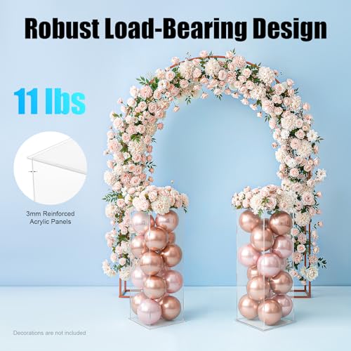 2Pcs Acrylic Display Cube Pedestal, Art Sculpture Stand, Acrylic Flower Stand, Clear Display Flower Tower, Dessert Cake Table Display Pillars for Wedding, Birthday, Banquet Parties Decor (11.81 × 11.81 × 31.5in) - size: 11.81 × 11.81 × 31.5in