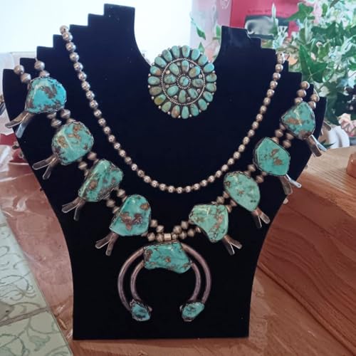 MOUYAT 10 Pack Black Necklace Display, 9.6 x 9.2 Inch Velvet Necklace Display Holder with Reinforced Bracket, Necklace Display Stands For Selling, Jewelry Organization
