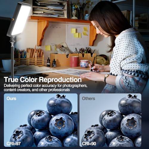 LED Video Light Kit, 2800-7000K Dimmable Studio Lighting with Tripod Stand & Phone Holder, 73” Adjustable Height for Video Recording, Live Streaming, YouTube, Photography，2-Pack