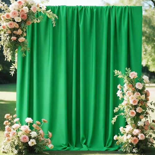 Green Screen Backdrop for Parties, Wrinkle-Resistan Chromakey Virtual Curtain Drapes for Streaming Gaming Christmas Party Birthday Decoration Background, 5x7FT, 2 Panels - color: Green, size: 5x7FT(2 panels)