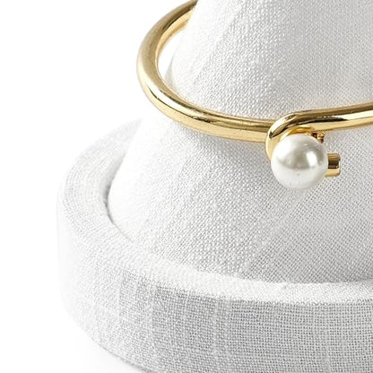 Linen Single Bracelet Bangle Display Stand Jewelry Bracelet Bangle Cone Display for Selling - color: White