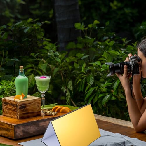 Folding Reflective Board for Photography A4 Tri-fold Light Diffuser and Reflector Panel for Food, Cosmetics, and Still Life Photo Lighting Accessories