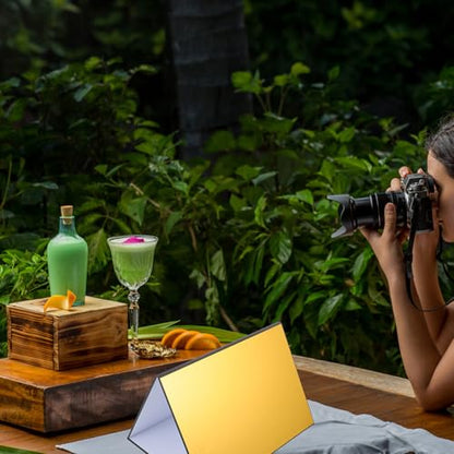 Folding Reflective Board for Photography A4 Tri-fold Light Diffuser and Reflector Panel for Food, Cosmetics, and Still Life Photo Lighting Accessories