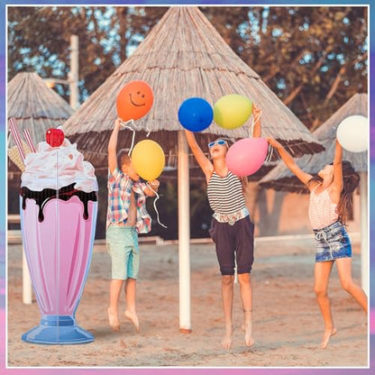 Jetec 5 Feet Milkshake Cardboard Cutout Stand Up Life Size Ice Cream Candy Land Party Decoration Photo Props Backdrop Standup for Summer Pool Beach Baby Shower Wedding Birthday Candy Land Party Supply - size: 5 feet, style: Milkshake