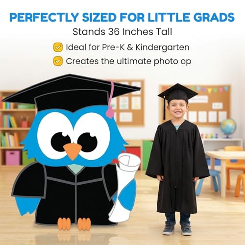 Blue Graduation Owl Standup Kit, Graduation Decorations - color: Blue Graduation Owl Kit