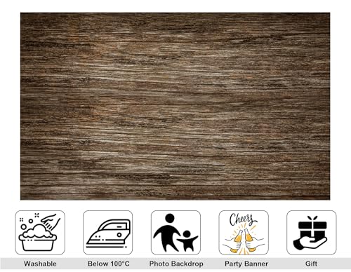 6x6ft Wood Panel Plank Backdrop Cracked Aged Surface Photography Background for Party Room Wall Wedding Birthday Event Decorations Tapestry Photo Booth Props - size: 6x6ft