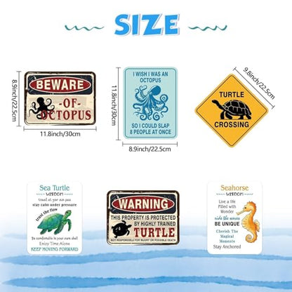 WERNNSAI Ocean Animal Party Decorations - 6 PCS Ocean Party Zone Signs Posters for Kids Under the Sea Theme Birthday Party Supplies Kids Sea Animal Wall Art Decor for Home Garden Decorations - style: Ocean