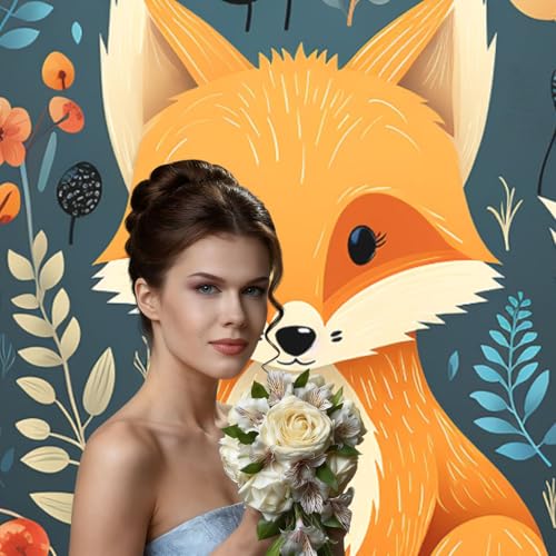 Cute Floral Animal Backdrop Background for Photography 5x7ft Photobooth Professional Photo Backdrop Curtains Video Photography Studio Photo Backgrounds Banner Booth Background Screen Parties - color: Cute Floral Animal