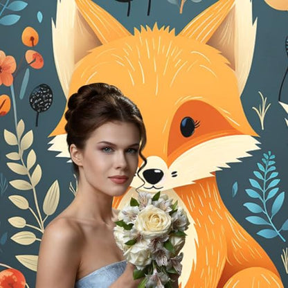 Cute Floral Animal Backdrop Background for Photography 5x7ft Photobooth Professional Photo Backdrop Curtains Video Photography Studio Photo Backgrounds Banner Booth Background Screen Parties - color: Cute Floral Animal
