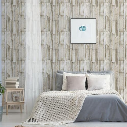 Main Street Peel and Stick Wallpaper Eco-Friendly Sheets 12 Pack, 11 X 16 Inch Stacked Stone Design, Wall Mural for Home Decor, Removable Wall Decor Wallpaper Peel and Stick for DIY Projects - style: Stacked Stone Design