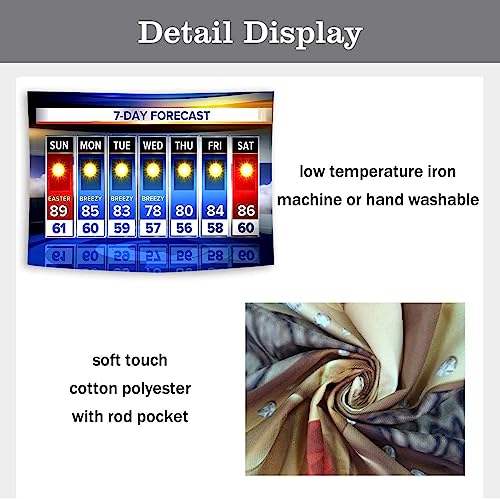 Weather Forecast Backdrop 5x3ft Seven-Day Broadcast Sunny Day Photo Background Business Study Portrait Studio Prop Wallpaper MBMYLU140 - size: cotton polyester-5x3ft