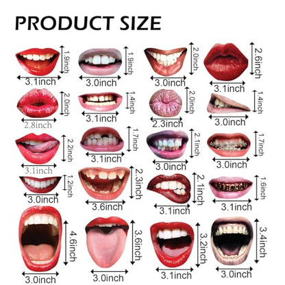 40Pcs Funny Lips Mouth Photo Booth Props with Sticks - Valentine's Day Party Selfie Accessories for Couples Date, Halloween, Birthday, Wedding & Graduation Decorations - style: Funny Lips Props