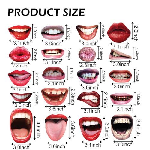 40Pcs Funny Lips Mouth Photo Booth Props with Sticks - Valentine's Day Party Selfie Accessories for Couples Date, Halloween, Birthday, Wedding & Graduation Decorations - style: Funny Lips Props