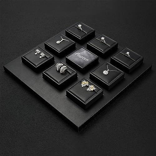 PU Leather Jewelry Stand Showcase Display Holder Jewellry Storage Stand (Black) - color: Black, size: Base Plate