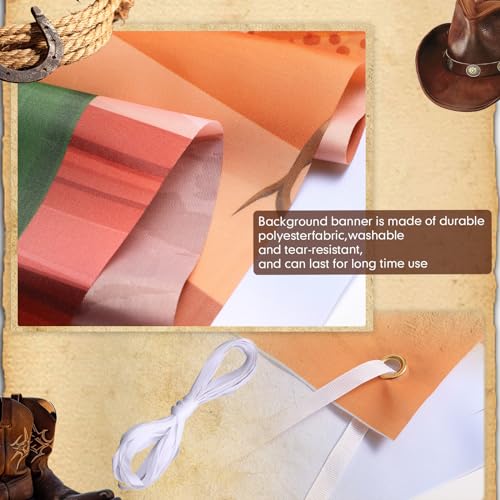 Tudomro 73 x 47 Inch Western Cowboy Backdrop Party Decorations Wild West Large Photo Booth Props Background Door Banner Cowboy Themed Funny Games Supplies for Birthday Party Men - style: Wild West
