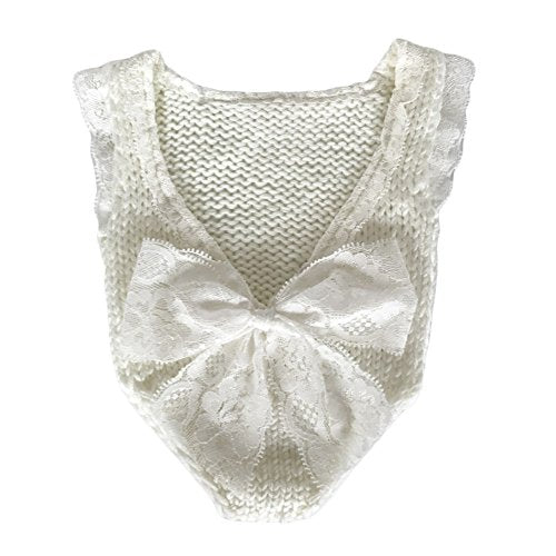 Zeroest Baby Girls' Baby Photography Props Photo Shoot Outfits Newborn Crochet Costume Knitted Clothes Rompers - color: White