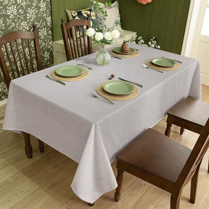Linen Textured Square Tablecloth, Slubby Lightweight Table Cloth 70 x 90 Inch, Water Resistant Stain Resistant Farmhouse Burlap Table Cover for Kitchen Dining Room - color: Light Grey, size: 70" x 70" (Rectangular)