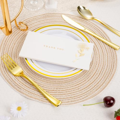 BESTSTAR 7 Inch White with Gold Rim Plastic Plates,100PCS Disposable Dessert/Appetizer/Small Cake Plates,Heavy Duty Plate Ideal for Wedding and Birthday - color: White Gold, size: 7 inch