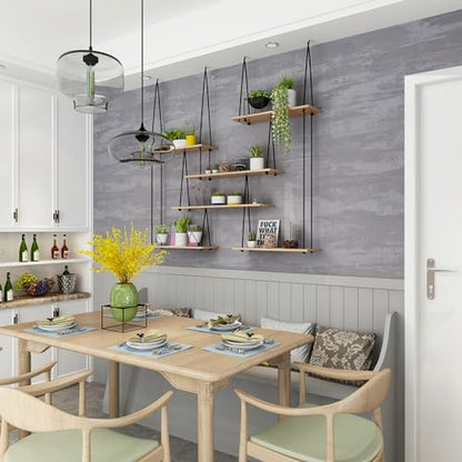 31.5x315inch Extra Wide Light Grey Concrete Wallpaper Peel and Stick Silver Grey Stained Contact Paper Matte Thick Self-adhesive Wall Paper Roll Waterproof Furniture Sticker Modern Industrial Style - color: Light Gray, size: 31.5" x 315"
