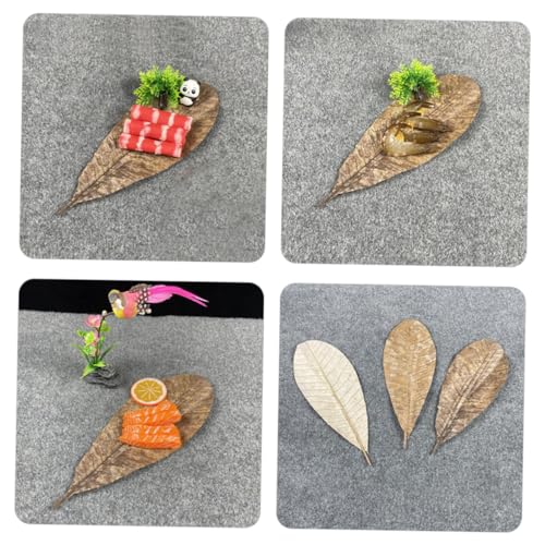 COLLBATH Dried Leaf Sushi Tray Decor 20Pcs Seafood Display Serving Plate Unique Sashimi Background Leaf Embellishments for Food Photography for Restaurants and BBQ