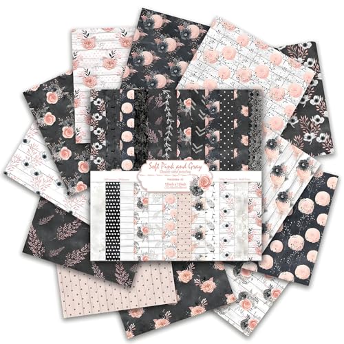 VIVIQUEN 24 Pack Retro Black Lace Textures Scrapbook Paper, 12x12 Inch Vintage Double-Sided Specialty Craft Paper Folded Flat for DIY Background Cards Art Photo Album Decor Junk Journals Decoration
