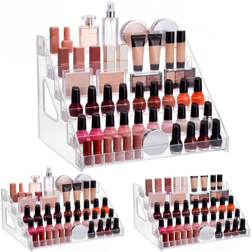 Jetec 2 Pcs Acrylic Card Display Stand Versatile Display for Trading Cards Greeting Card Sunglasses Organizer Nail Polish Holder Essential Oils Cosmetic Cases Eyewear Rack(6 Tiers Style) - style: 6 Tiers Style