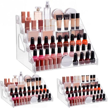 Jetec 2 Pcs Acrylic Card Display Stand Versatile Display for Trading Cards Greeting Card Sunglasses Organizer Nail Polish Holder Essential Oils Cosmetic Cases Eyewear Rack(6 Tiers Style) - style: 6 Tiers Style