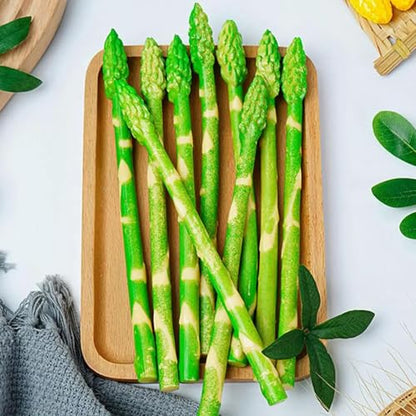 19cm Simulated Asparagus Plastic Vegetable Decoration Simulated Vegetables Simulated Asparagus for Photography Props Exhibition Halloween Decorations 6pcs