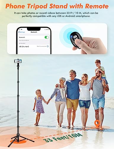 Nineigh 71" Tripod for iPhone, Phone Tripod Selfie Stick with Remote, Cell Phone Tripods & Tall Travel Tripods for Recording Video Selfies Photo, Compatible with iPhone 17 16 15 14 Pro Max 13 Android - size: 71 Inch