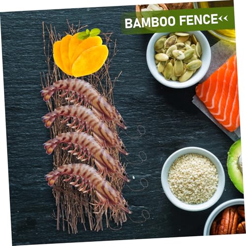 Ciieeo 3PCS Bamboo Sushi Serving Plate Set Decorative Fence Japanese Style Sushi Tray for Sashimi Food Photography Props for Restaurant and Home Decor