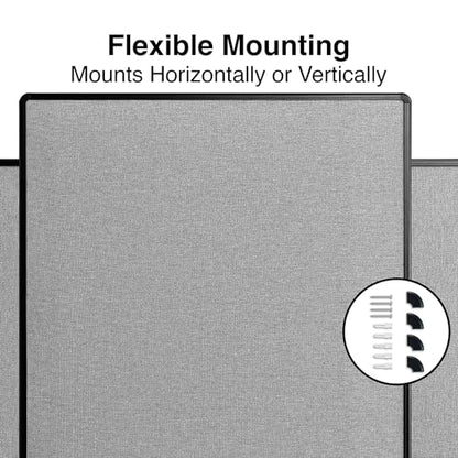 Staples Fabric Bulletin Board with Black Frame, 4 ft x 3 ft Wall Mounted Fabric Message Board for Office Home and Classroom - size: 36" x 48", style: Black Frame