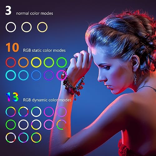 12" Selfie Ring Light with 73" Extendable Tripod Stand: PEYOU Desk Selfie Lights 38 Color Modes, Upgrade 3 in 1 Dimmable Adjustable Speed Ring Light for Makeup/TIK Tok/YouTube - size: 73 inch