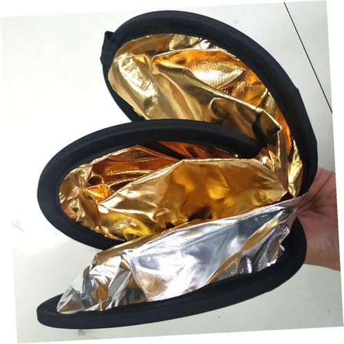 2Pcs 30Cm Portable Photography Bounce Board 2-in-1 Gold Silver Light Reflective Panel Compact Photo Prop for Outdoor Studio Portrait Lighting