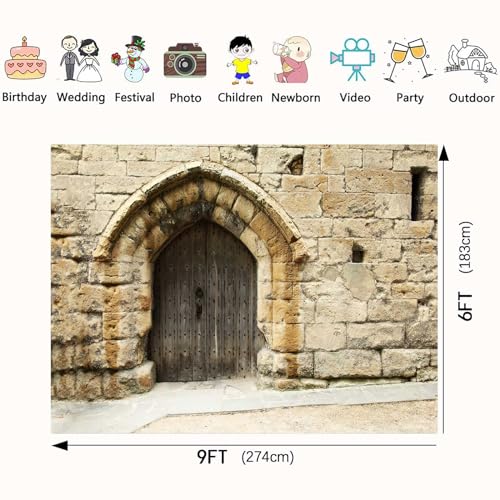 Stone Wall Backdrop Ancient Jerusalem Buildings Backdrops, 9x6ft, Old City Jerusalem Israel Cityscape Photography Background Party Supplies Room Decor Banner Photo Booth Props BJOKPR0619 - size: 9x6