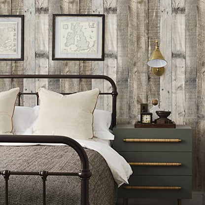 Livebor Light Gray Wood Contact Paper Peel and Stick Wallpaper 17.7”x 196.8” Wood Wallpaper Peel and Stick Shiplap Contact Paper Wood Plank Self Adhesive Wallpaper Distressed Wood Wall Paper - color: Light Gray, size: 17.7" x 196.8"