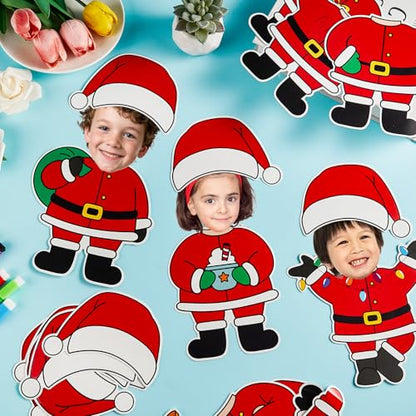 60pcs Christmas Theme Cutouts Santa Claus Bulletin Board Decorations Xmas Santa Claus Paper Cut-Outs Classroom Decor for Xmas Classroom DIY Craft Photo Wall Door Christmas Winter Party Supplies - style: Santa Claus