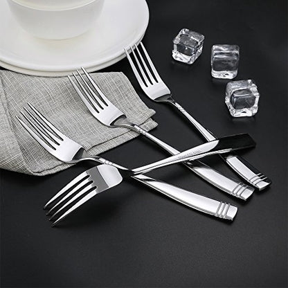 Obstnny Stainless Steel Dinner Fork, 8-Inch, Set of 12 - size: 12-piece dinner forks