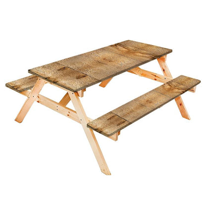 Old Hardwood Floor Texture Plank Print Picnic Table Cover with Bench Covers Fitted Rectangle Tables and Seats Camping Picnic Essentials Accessories - color: Wooden Texture14