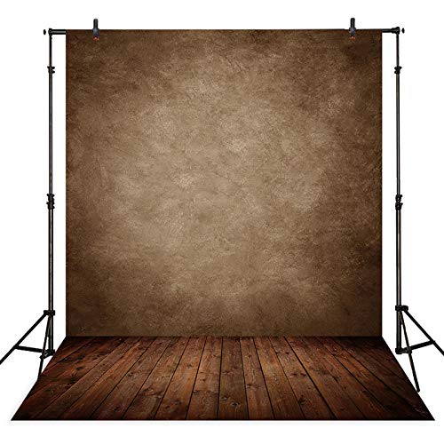 Allenjoy Fabric 6x8ft Abstract Brown Wall with Wood Floor Photo Backdrop for Only Under 3 Years Old Kids Pictures - size: 6'x8'