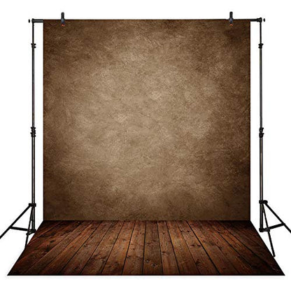 Allenjoy Fabric 6x8ft Abstract Brown Wall with Wood Floor Photo Backdrop for Only Under 3 Years Old Kids Pictures - size: 6'x8'