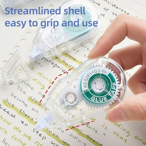 Scrapbook Tape Runner Glue Tape, 12 Pack Double-Sided Tape Roller 49.52ft x 0.24in, Acid-Free & Residue-Free Adhesive for Photo Crafts, Scrapbooking, Paper Arts - color: 12 Pack