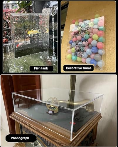 3mm Thick Clear Shallow Water Tank, Photography Storage Tray, Photo Posing Props, Acrylic Display Case Showcase, Cosmetic Advertising Shooting Props - size: 20x20x10cm