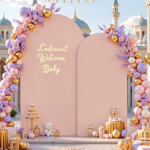 Pink Arch Backdrop Cover for Wedding, 6FT Dusty Pink Arch Cover Stretchy Backdrops, Double-Sided Arch Stand Covers for Wedding Ceremony, Baby Shower, Birthday Party Decoration - color: Rose Pink, size: 6FT