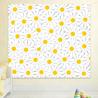 Wiooffen Daisy Party Backdrop Spring Groovy Boho Birthday Decorations Daisy Flower Backdrop Photography Background Spring Floral Banner for Women Girls Birthday Party Wedding Baby Shower Photo Props