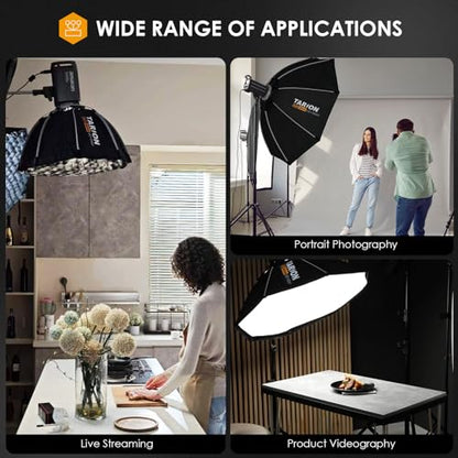 TARION Quick Release Octagonal Softbox - Bowens Mount Softbox with Diffusers/Honeycomb Grid/Carrying Bag for Live Streaming, Photography, Videography (Octagonal 47.2"/120cm) - style: Octagonal 47.2"/120cm